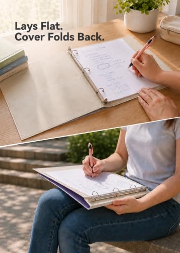 SortRax 1-Inch 3-Ring Binders Set of 4 Pastel Clear View School Supplies