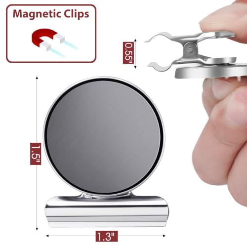 24-Pack Silver Magnetic Clips Fridge Magnets Heavy-Duty for Whiteboards & Refrigerator