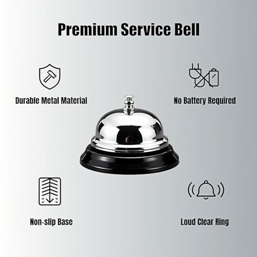 Stainless Steel Call Bell for Reception Hotel Restaurant Pet Training 3.35in