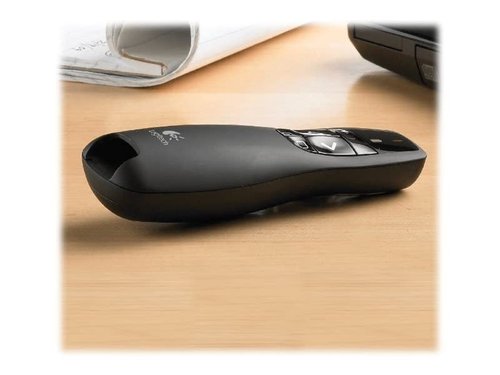 Logitech Wireless Presenter R400, Wireless Presentation Remote Clicker with 50 ft Red Laser Pointer 910-001356