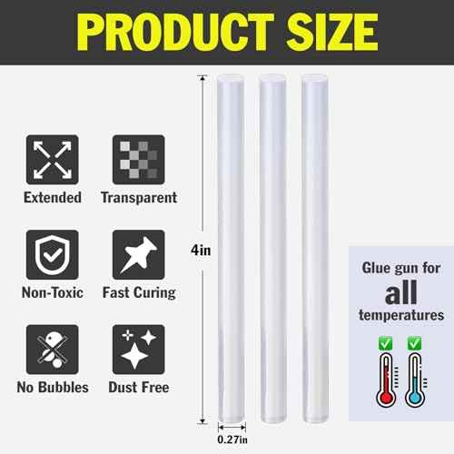 600 Pack Mini Hot Glue Sticks, 4" Long x 0.27" Diameter Glue Sticks for Mini Glue Guns, Multipurpose for Wood, Metal, Glass, Plastic, Floral, Fabric, Leather, Foam, Floral