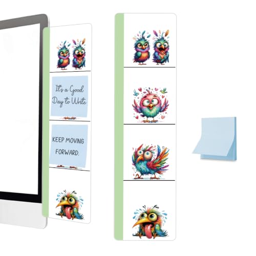 ENGVZ Bird Monitor Memo Board with Sticky Notes – Acrylic Desk Organizer for Office & Home