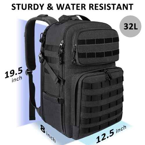 MATEIN 17 Inch Laptop Backpack, Large Military Tactical Backpack for Men TSA Approved, Water Resistant Work Day Pack Computer Bag, Travel Laptop Carry on for Camping Hiking