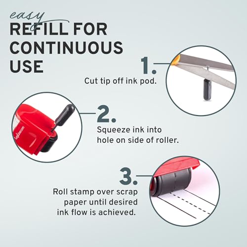 LEGILINER 3/4" Dashed Handwriting Line Teacher Stamp - Refillable Ink, Classroom & Home Use