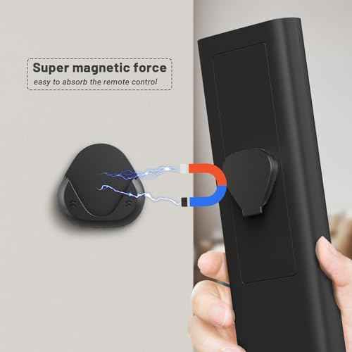 JUMEIHUI 6 Pack Magnetic Remote Control Holder Wall Mount,Convenient and Stylish TV Remote Organizer for Home Office School Supply Storage,No Drilling, Strong Magnet (Black)