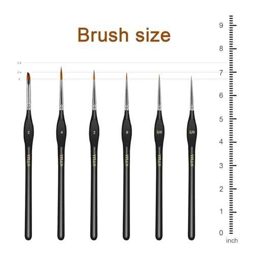 6Pcs Miniature Paint Brushes Set with Triangular Handles - for Acrylics, Oils, Watercolors & Paint by Number, Figurine(Black)