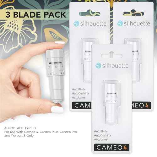 Silhouette AutoBlade 3-Pack ? Precision Cutting for Vinyl, Cardstock, and More ? Auto Adjusting Blades for Silhouette Cameo 4, Plus, Pro, Curio 2, and Portrait 3