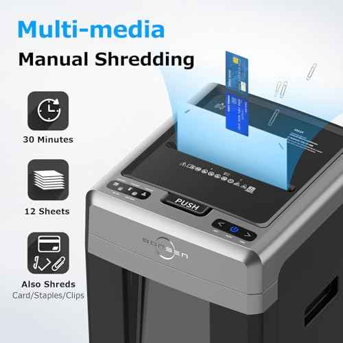 BONSEN 300-Sheet Auto Feed Paper Shredder, 60 Minutes Non-Stop Commercial Grade Heavy Duty Shredders for Office, 8.1 Gallon Micro Cut Document Shredder, P-4 Security Level,58dB Super Quiet (S3113)
