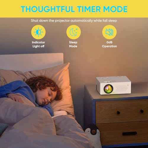 4K Projector with 5G WiFi and Two-Way Bluetooth, Native 1080P Portable Outdoor Movie Projector, Mini Projector Compatible with HDMI, USB, Smartphone (1080P Projector)