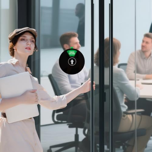 WATMTIN Black Rotating Office Door Sign with 6 Status Options - 6 Inch Privacy Sign