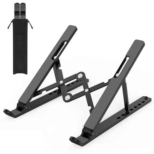 Adjustable Laptop Stand, Portable Laptop Riser for Desk, ABS+Silicone Foldable Ventilated Cooling Notebook Holder Stand for 10-15.6¡± Laptops,Tablets