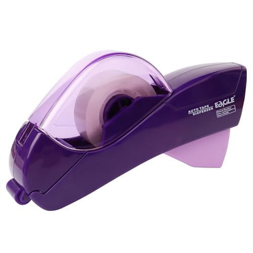Eagle Automatic Tape Dispenser - Purple, One-Handed, Includes 0.5in and 0.75in Tape Rolls