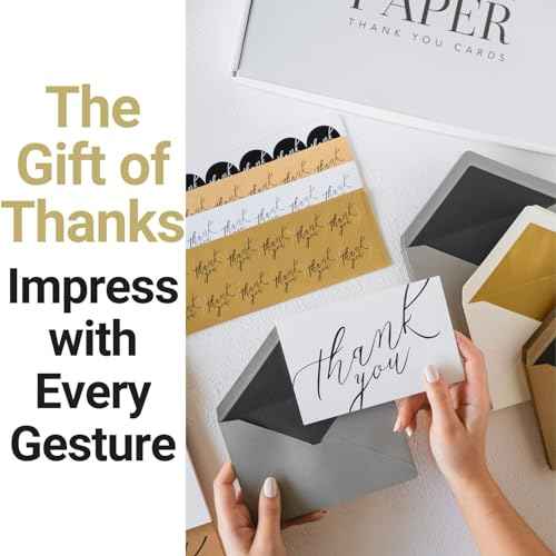 Thank You Cards with Envelopes & Stickers ? 120 Blank 4x6 Note Cards Bulk Set for Small Business, Wedding, Baby Shower, Graduation, Funeral, Bridal Shower - 4 Different Designs x 30 Sets