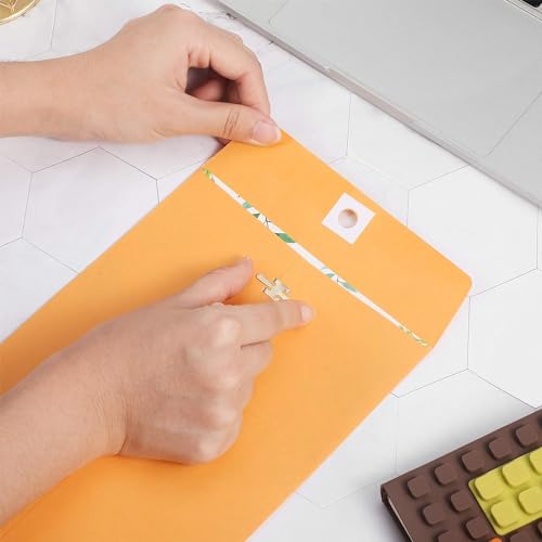 The Office-Pros 11.5" x 14.5" Brown Clasp Envelopes with Metal Closure, Pack of 5