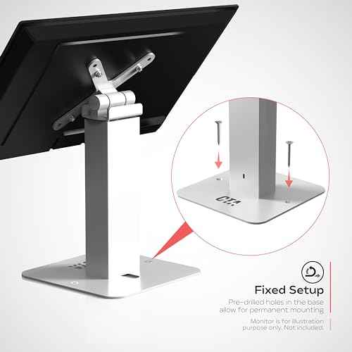 Sleek Rotating Kiosk Stand ? CTA 360-Degrees Rotating Sleek Desk Mount with Universal VESA Mount & Heavy-Duty Steel for Tablets, Holders, Enclosures, and Displays Up to 11 lbs. - White - (ADD-RSDMW)