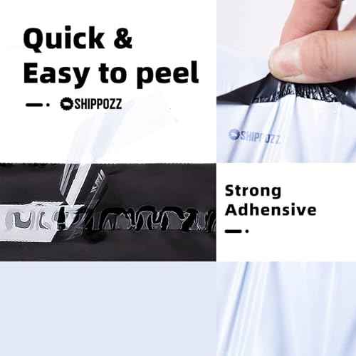10 x 13 100pcs Shippozz Poly Mailers ? Durable Shipping Envelopes with Strong Adhesive Seal, Waterproof and Tear-Resistant Design ? Ideal for Clothing, Books, and Accessories