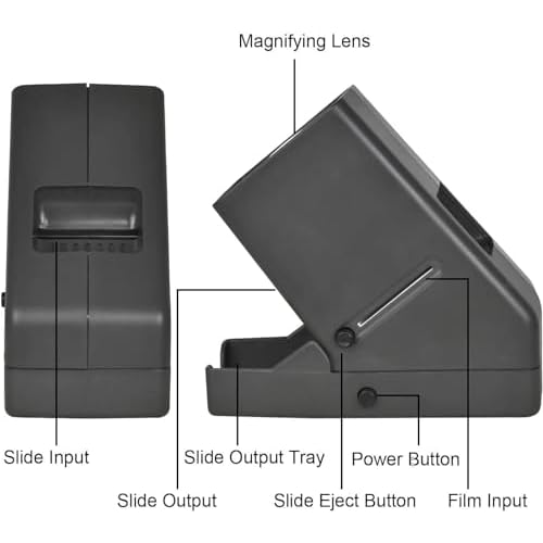 DIGITNOW!35mm Slide and Film Viewer, 3X Magnification LED Lighted Illuminated Viewing,USB Powered/Battery Operation-for 35mm Slides & Positive Film Negatives(4AA Batteries Included)