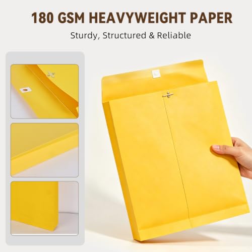 Manila Envelopes 10x13 Inches with 2-Inch Gussets - Pack of 25