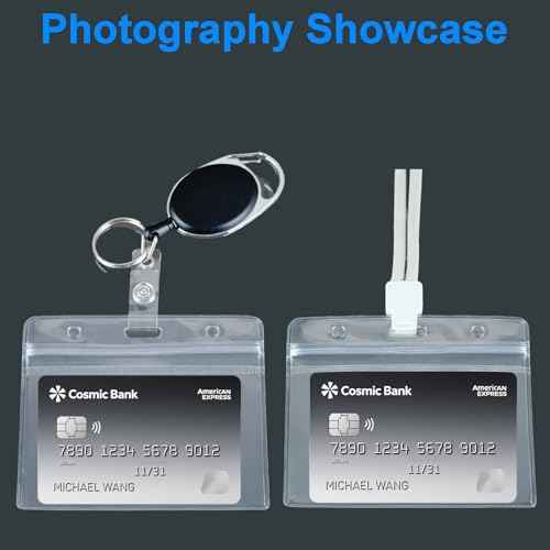6 Pack Horizontal Plastic Badge Holders with Resealable Zipper, Waterproof ID Card Holder for Proximity Badges, Credit Cards, Driver¡¯s License (2.4 x 3.7 Inch).