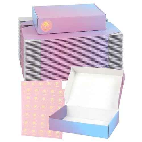 Pack of 45-9x6x2 Inch Shipping Boxes for Small Business, Purple Cardboard Corrugated Mailer Boxes for Shipping Packaging Craft Gift Giving Products