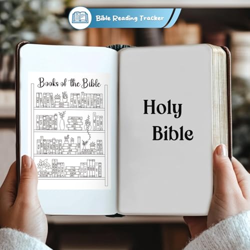 Books of The Bible Tracker Sticker ?Bible Books Shelf Coloring Page, Bible Reading Tracker, Customizable Dashboard Stickers for Scripture Study, Tracking,Bible Organization(Black)