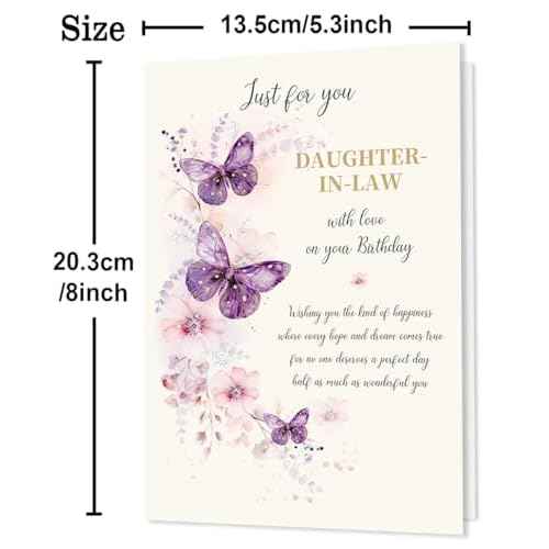 Funny Birthday Card for Daughter-in-Law, Wonderful Yet Heartfelt Greetings from Mother-in-Law-8x5.3 Inches, Double-Sided