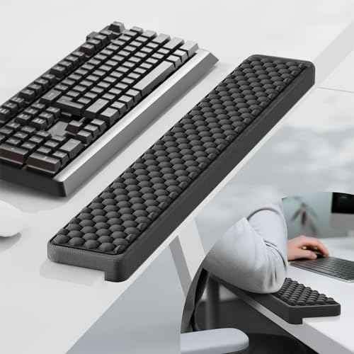 MEKASS L-Shaped Desk Long Elbow Pad for Desk, Memory Foam Elbow Support Padding with Non-Slip, Ergonomic Desk Edge Cushion, Wrist Comfort Support for Office Home (Honeycomb Texture)