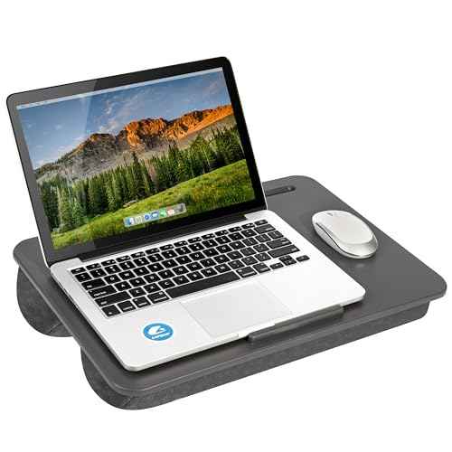 LAPGEAR Original Lap Desk ? Large (17.9¡± x 13¡±) | Fits Up to 17.3¡± Laptops | Cushioned with Device Ledge, Pencil Tray & Handle | Portable & Lightweight | Charcoal ? Style No. 45155