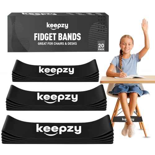 20 Pack Chair Bands, Anti Slip Chair Bands for Kids with Fidgety Feet, ADHD Chair Bands for Classroom, Desk Bands for Student Desks, Sensory Chair Rubber Bands