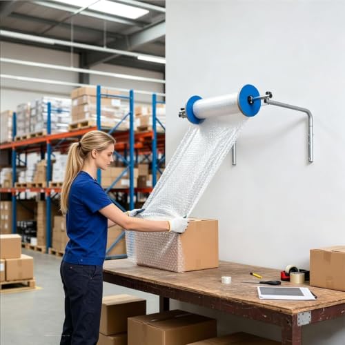 40cm Wall Mount Air Cushion Wrap Dispenser Roll Holder for Packing & Shipping