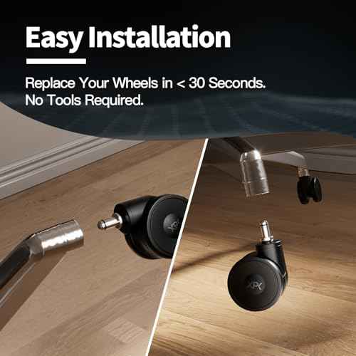 Office Chair Wheels Heavy Duty Roller Type Double Wheel 5-Piece Set Suitable for Ceramic Tile and Hardwood Flooring Universal Wheels