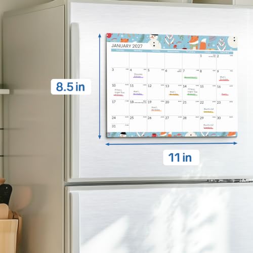 SUNEE 18-Month Magnetic Refrigerator Calendar 2026-2028 Seasonal 11x8.5" Oct-Mar