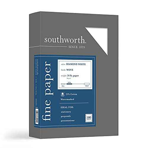 Southworth 3122410 25% Cotton Diamond White Business Paper 24 lbs. 8-1/2 x 11 500/Box