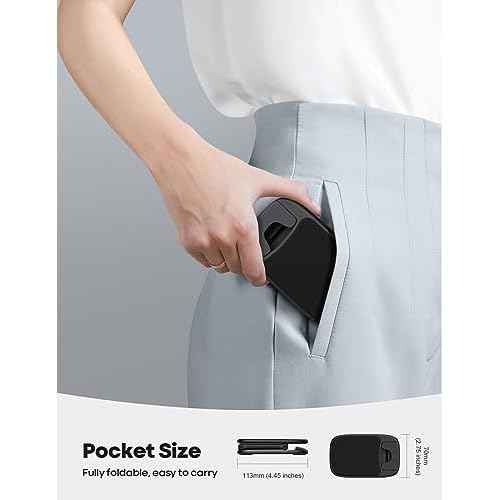 Lamicall Cell Phone Stand for Desk - [Height Adjustable] Foldable Mobile Phone Holder, Portable Stand for iPhone 17 16 15 14 13 12 11 Pro Max Plus Air, Galaxy S25 S24, Telephone, Office Accessories