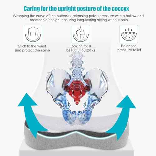 Coccyx Seat Cushion, Sciatica Pain Relief Tailbone Cushion for Office Chair, Car Seat, and Home Seat, Office Chair Cushions for Back and Butt
