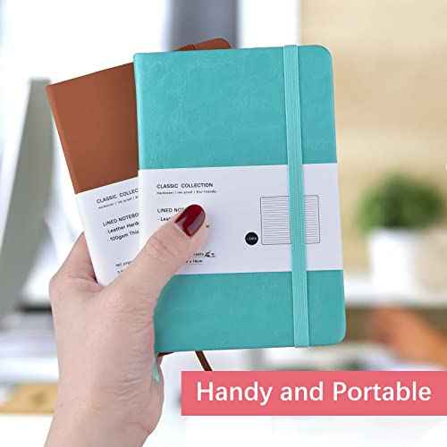 Coopay 12 Pack Pocket Notebook Journals Bulk, 3.5" x 5.5", 160 Lined Pages, A6 Mini Notepad Hardcover leather Journal with 100GSM Thick Paper, Small Notebooks for Writing Work Men Women (6 Colors)