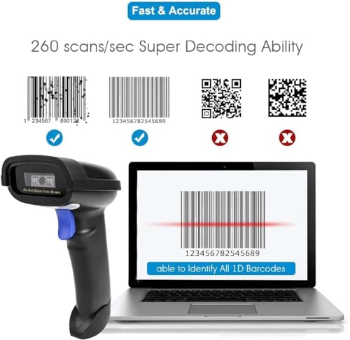 NETUM Black Bluetooth & 2.4G Wireless Barcode Scanner NT-1228BC