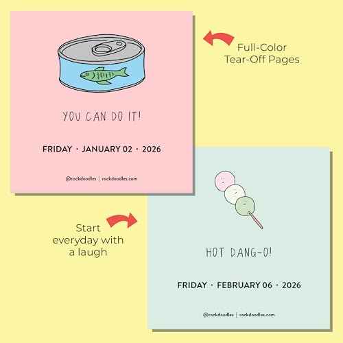 Rockdoodles 2026 Punny Day-to-Day Calendar | Funny Daily Desktop Calendar Christmas Stocking Stuffer Gift for Home or Office, Daily Tear Off Pages With New Puns | A Pun A Day by Rockdoodles