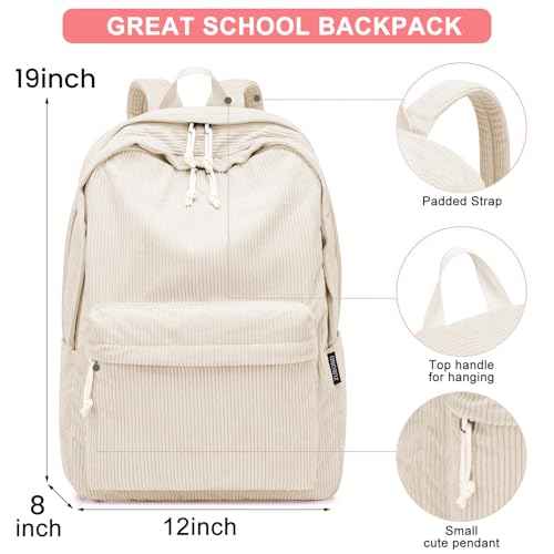 Backpack for School Girls and Boys, Lightweight School Bookbag for Teens, College Students Women & Men, Cute Large Laptop Backpack Fits 17.3 Inch Notebook (Machine Washable)