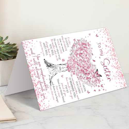 Happy Birthday Card for Sister, Lovely Sister Bday Cards,Unique Gifts Ideas for Women,Birthday Gifts from Brother