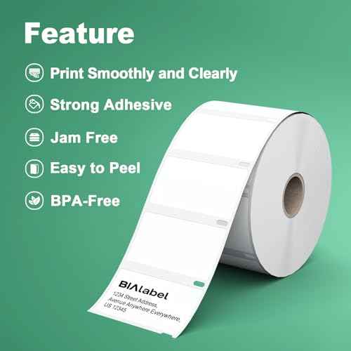 Address & Barcode Label for DYMO 30334 (2-1/4" x 1-1/4"), Compatible with DYMO LabelWriter 4XL, 450, 450 Duo, 450 Turbo, and 450 Twin Turbo (12 Rolls/12000 Labels), Not Fit 5XL & 550, BIAlabel