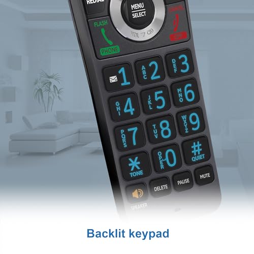 AT&T GL2101-2 DECT 6.0 2-Handset Cordless Home Phone with Call Block, Caller ID, Full-Duplex Handset Speakerphone, 2" White Backlit Display, Lighted Keypad (Graphite & Black)