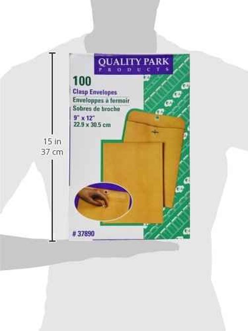 Quality Park Clasp Envelopes, 9 x 12 Kraft | 28 lb | Brown | 100 per Box | Pack of 5