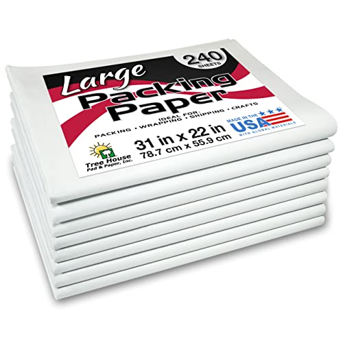 Tree House Packing Paper for Moving – 240 LARGE Newsprint Sheets 31”