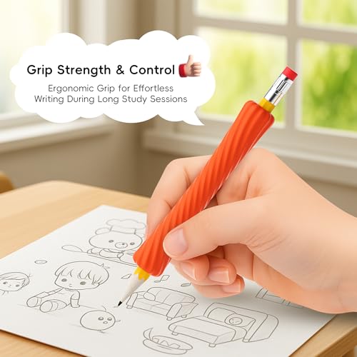 ELETIUO 4-Pack Textured Silicone Pencil Grips?Sensory Fidget Sleeves for Kids& Adults,ADHD &Autism Anxiety Relief,Quiet Classroom&Travel Fidget Tool for Focus,Calm,and Fine Motor Skills