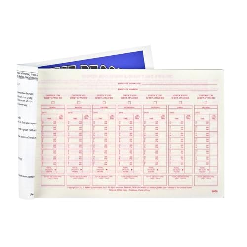 J. J. Keller Short-Haul Driver Exemption Log Book with Carbon, 10 Pack
