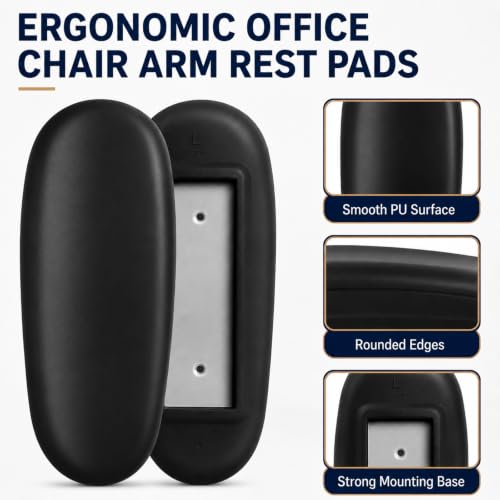 Office Chair Armrest Pads Replacement, 4" Mounting Holes, 2 Pack