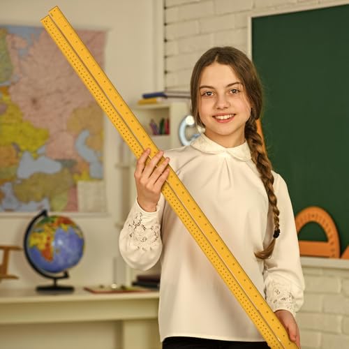 Janlaugh 5 Pcs Meter Stick 72 Inch Yard Stick Wood Economy Meterstick Ruler Wood Double Sided Yardstick for School Classroom Home Office Tailor Craft