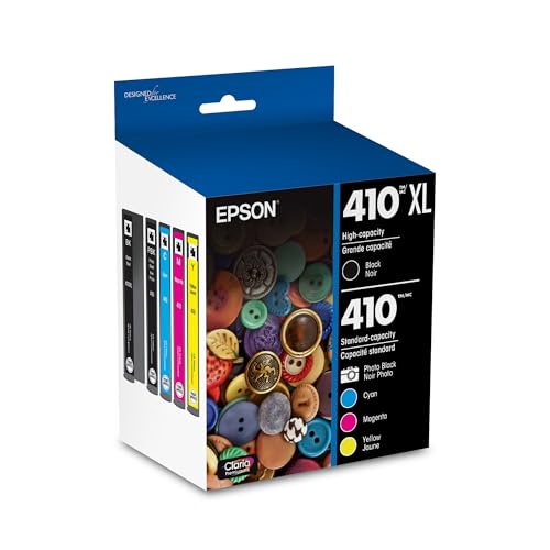 Epson 410 Claria Premium Ink Cartridge Set Multi-Pack for Expression XP-530/630/830 - Black & Color