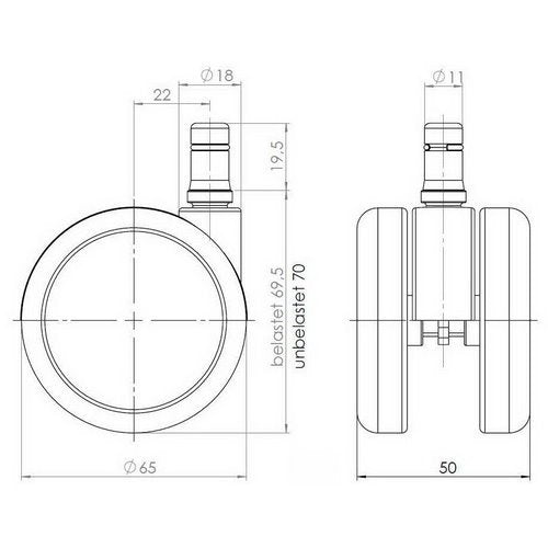 hjh OFFICE 3 inch Office Chair Caster Wheels 7/16 inch Stem Diameter (Set of 5) Casters for Hard Floors